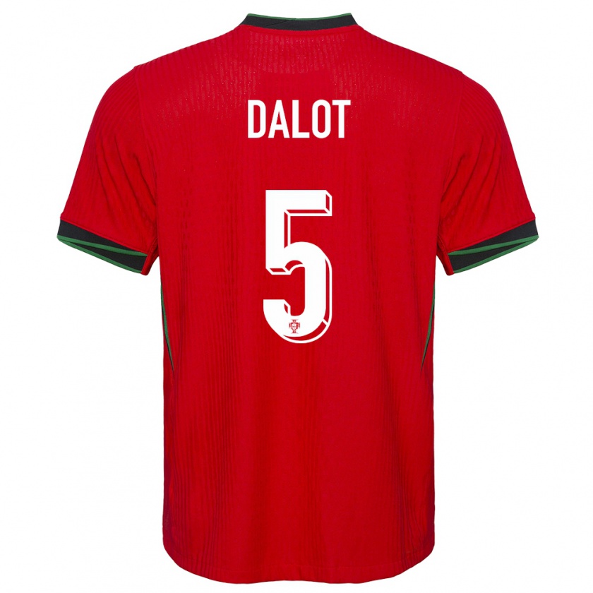 Kandiny Kinder Portugal Diogo Dalot #5 Rot Heimtrikot Trikot 24-26 T-Shirt