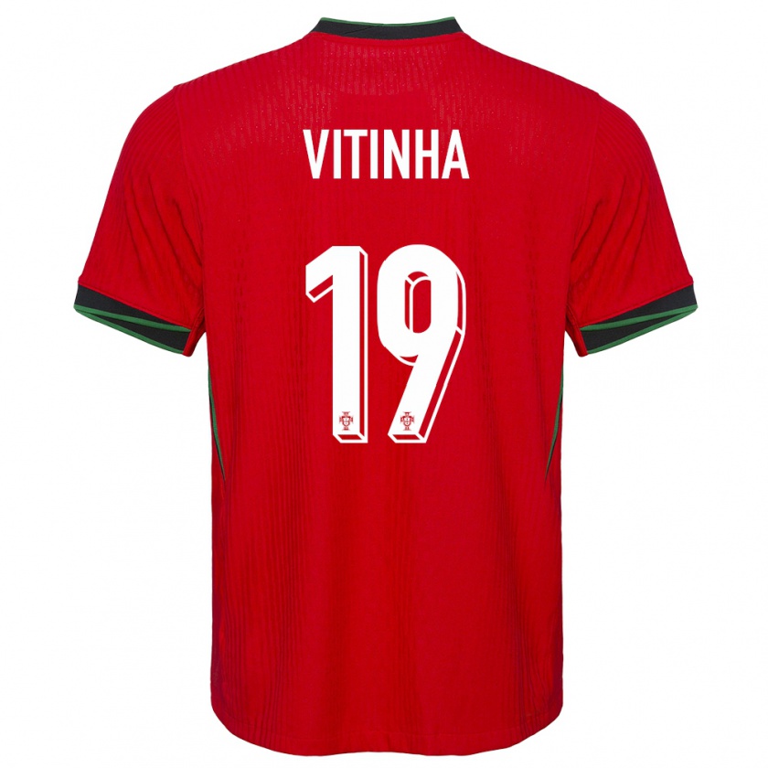 Kandiny Kinder Portugal Vitinha #19 Rot Heimtrikot Trikot 24-26 T-Shirt