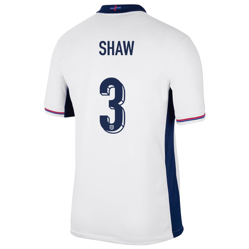 Kandiny Kinder England Luke Shaw #3 Weiß Heimtrikot Trikot 24-26 T-Shirt