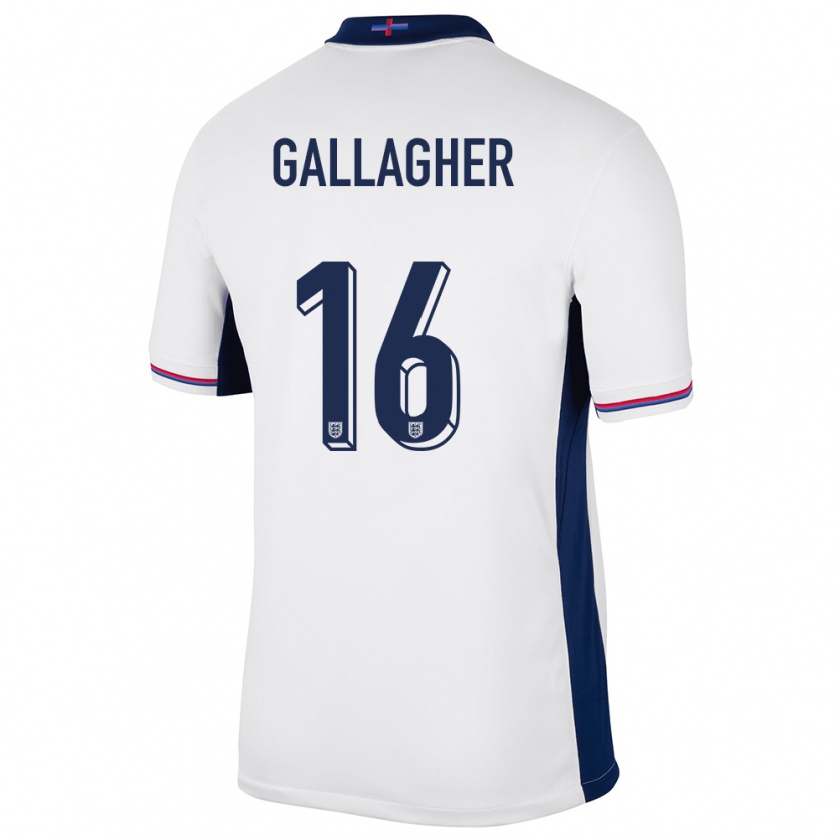 Kandiny Kinder England Conor Gallagher #16 Weiß Heimtrikot Trikot 24-26 T-Shirt