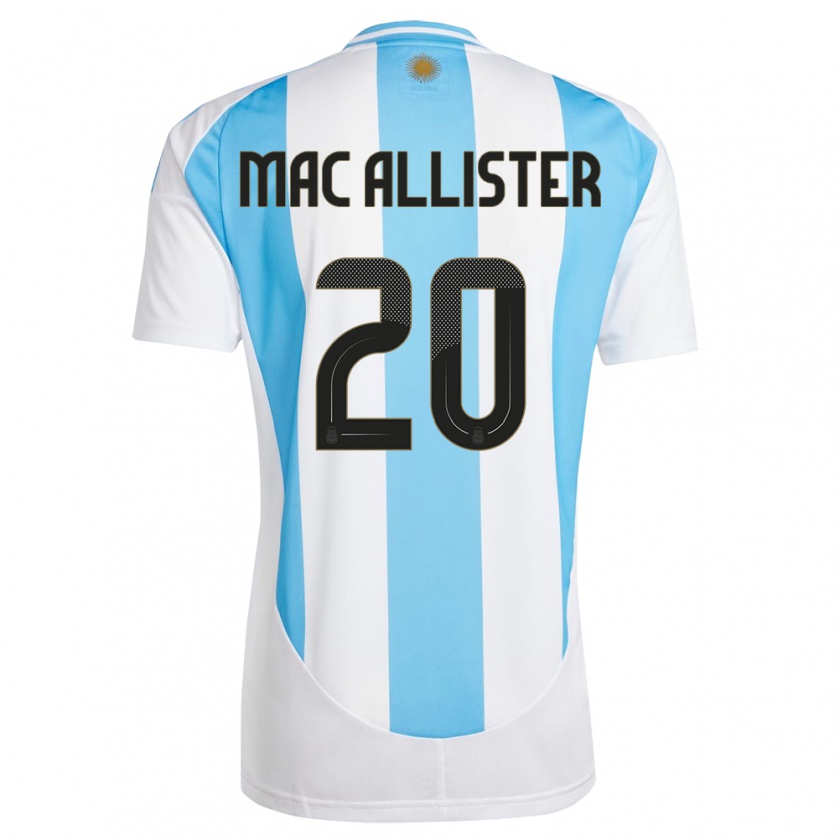 Kandiny Kinder Argentinien Alexis Mac Allister #20 Weiß Blau Heimtrikot Trikot 24-26 T-Shirt