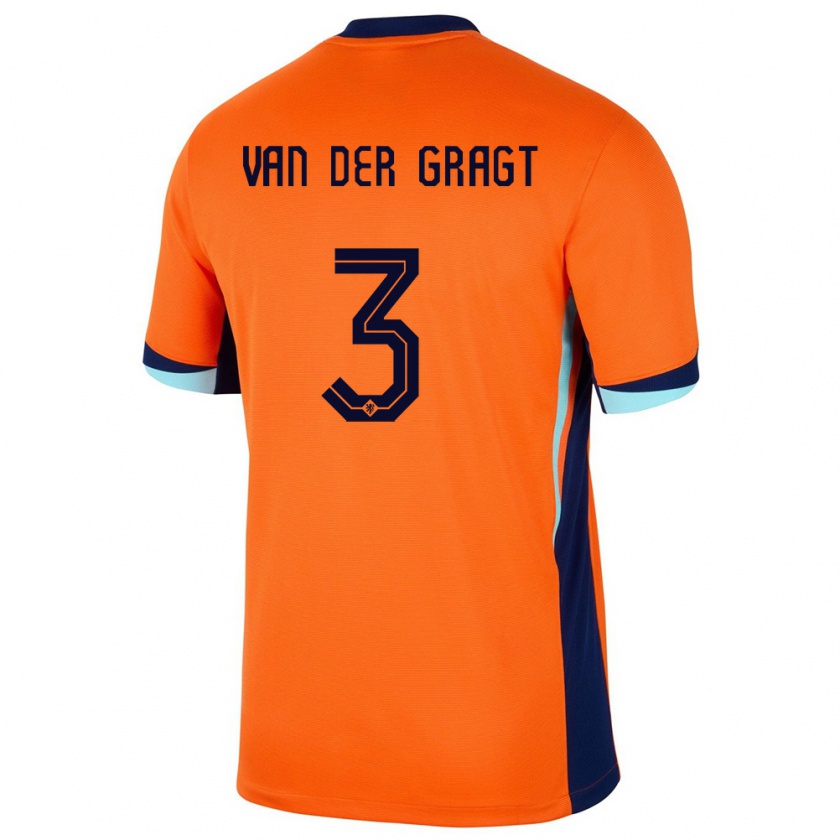 Kandiny Kinder Niederlande Stefanie Van Der Gragt #3 Orange Heimtrikot Trikot 24-26 T-Shirt