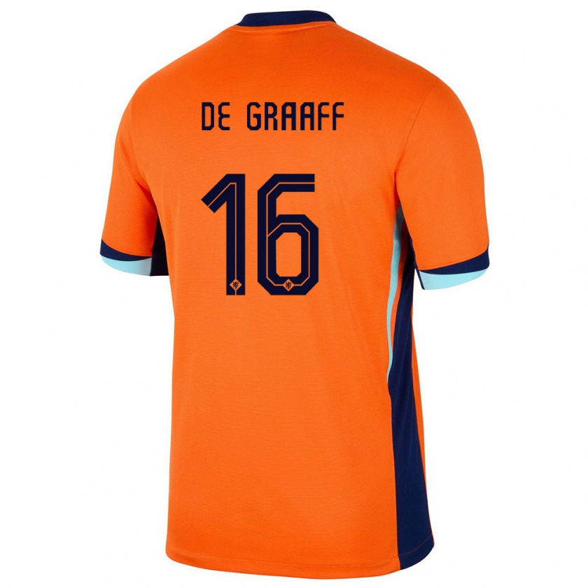 Kandiny Kinder Niederlande Tom De Graaff #16 Orange Heimtrikot Trikot 24-26 T-Shirt