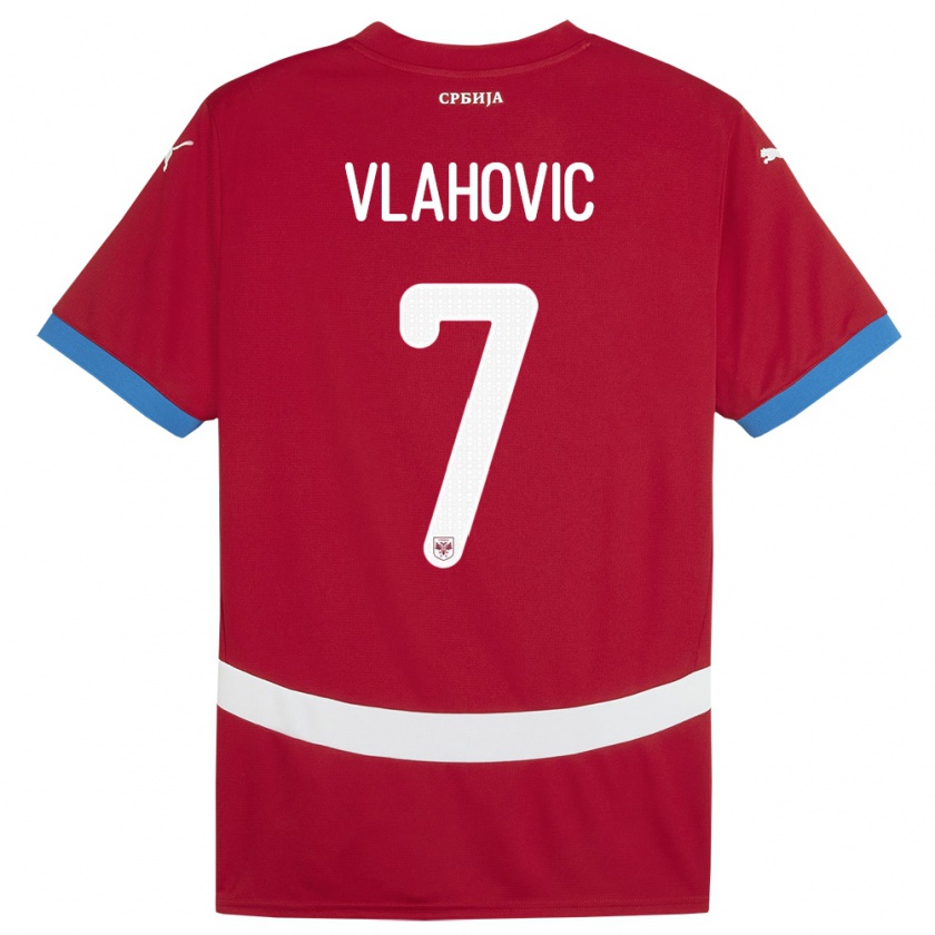 Kandiny Kinder Serbien Dusan Vlahovic #7 Rot Heimtrikot Trikot 24-26 T-Shirt