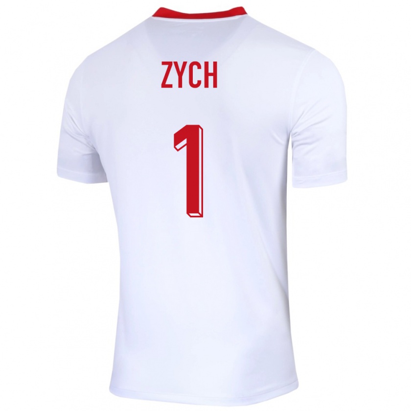 Kandiny Kinder Polen Oliwier Zych #1 Weiß Heimtrikot Trikot 24-26 T-Shirt