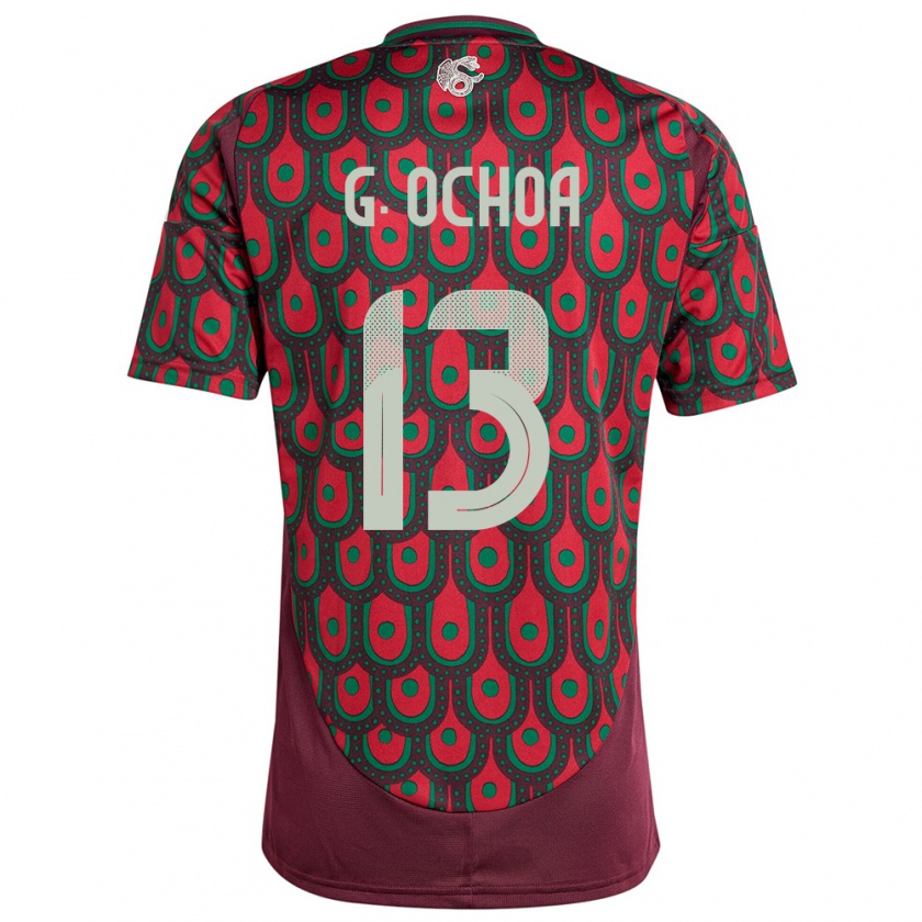 Kandiny Kinder Mexiko Guillermo Ochoa #13 Kastanienbraun Heimtrikot Trikot 24-26 T-Shirt