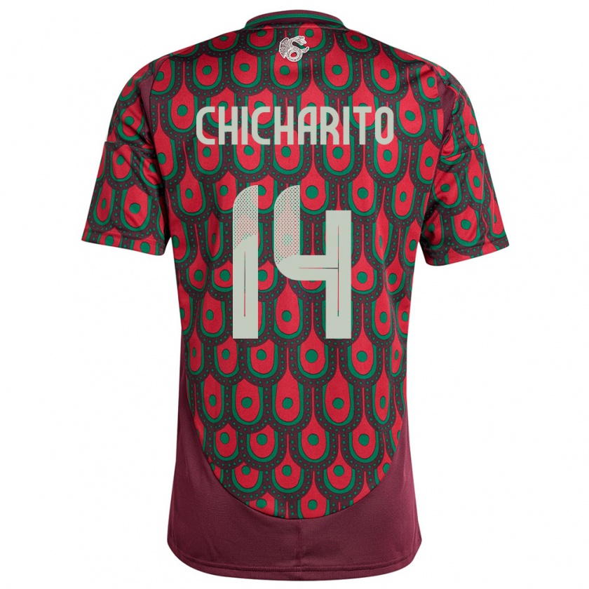 Kandiny Kinder Mexiko Chicharito #14 Kastanienbraun Heimtrikot Trikot 24-26 T-Shirt