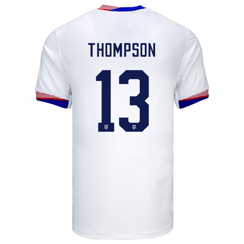 Kandiny Kinder Vereinigte Staaten Alyssa Thompson #13 Weiß Heimtrikot Trikot 24-26 T-Shirt