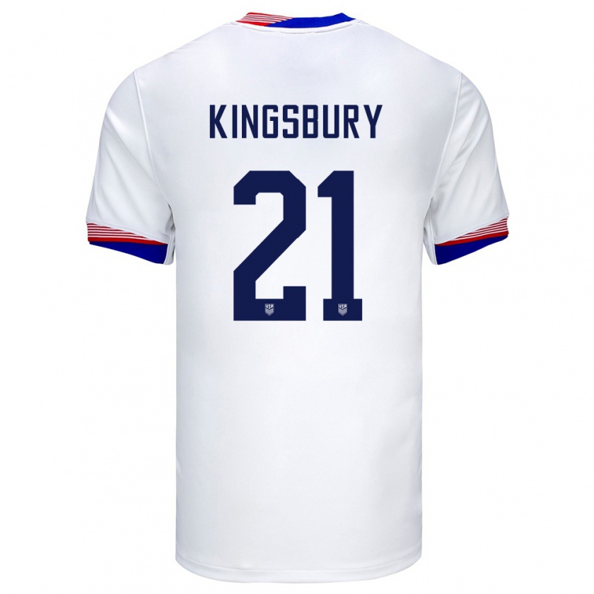 Kandiny Kinder Vereinigte Staaten Aubrey Kingsbury #21 Weiß Heimtrikot Trikot 24-26 T-Shirt