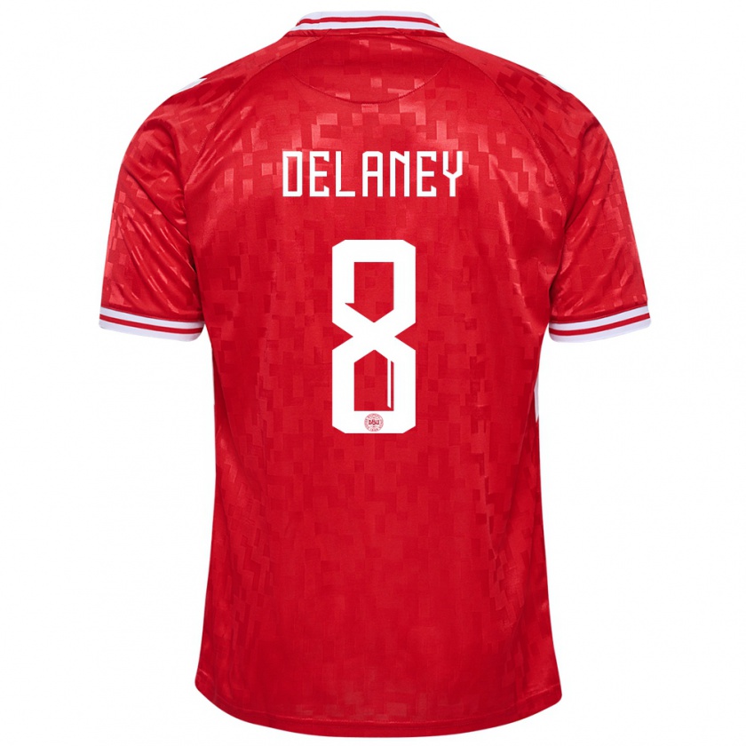 Kandiny Kinder Dänemark Thomas Delaney #8 Rot Heimtrikot Trikot 24-26 T-Shirt