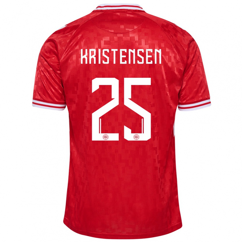 Kandiny Kinder Dänemark Rasmus Kristensen #25 Rot Heimtrikot Trikot 24-26 T-Shirt