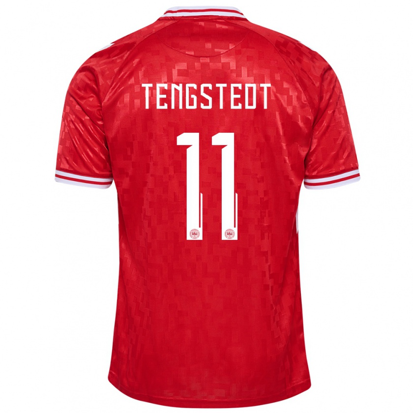 Kandiny Kinder Dänemark Casper Tengstedt #11 Rot Heimtrikot Trikot 24-26 T-Shirt