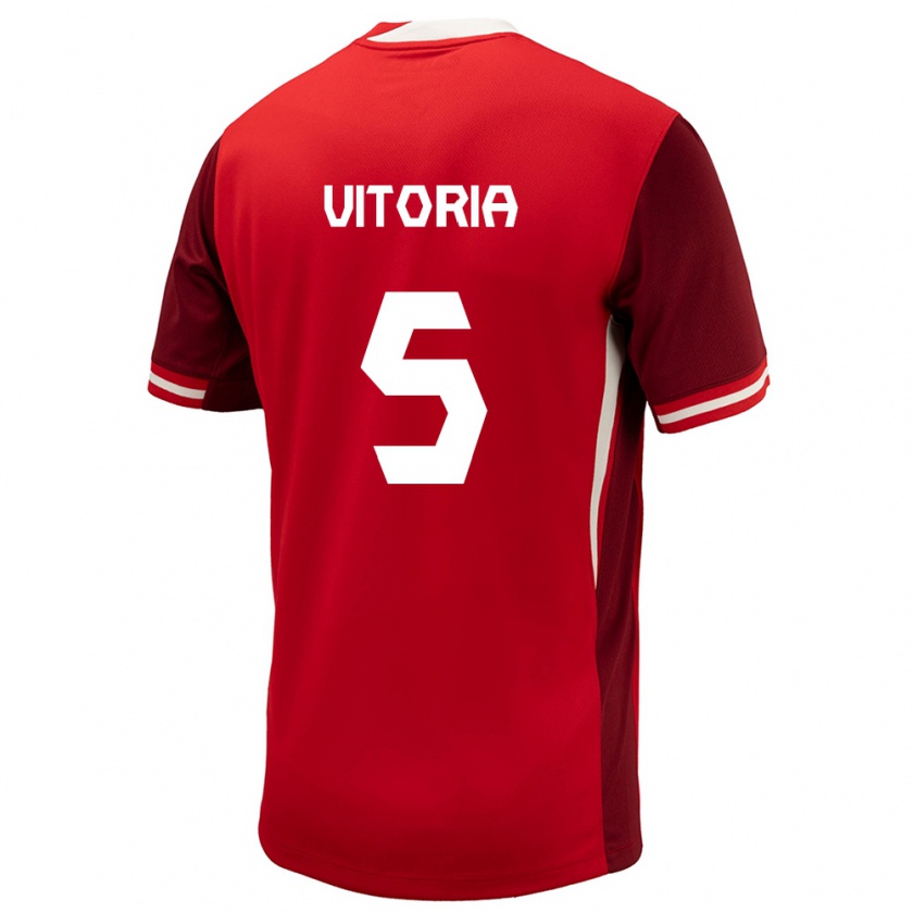 Kandiny Kinder Kanada Steven Vitória #5 Rot Heimtrikot Trikot 24-26 T-Shirt