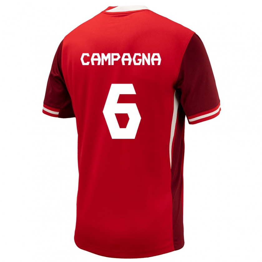 Kandiny Kinder Kanada Matteo Campagna #6 Rot Heimtrikot Trikot 24-26 T-Shirt