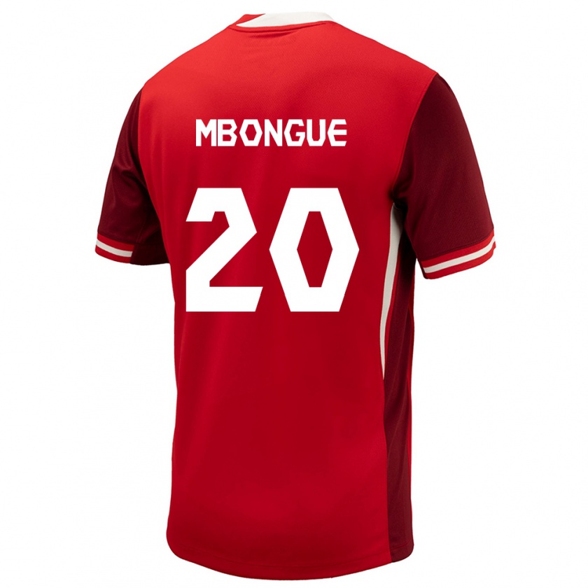 Kandiny Kinder Kanada Hugo Mbongue #20 Rot Heimtrikot Trikot 24-26 T-Shirt