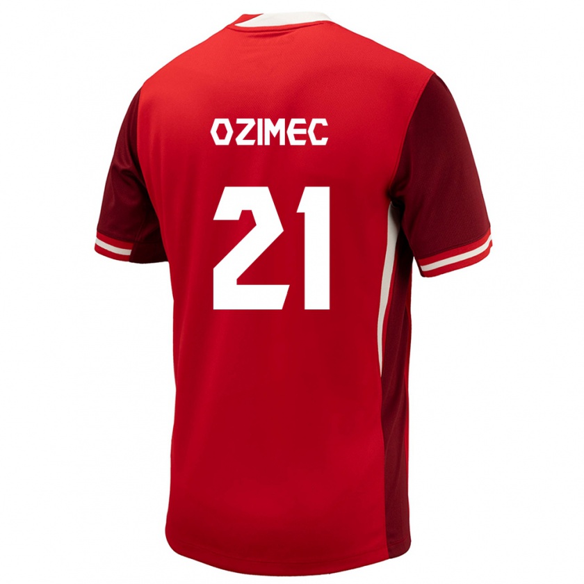 Kandiny Kinder Kanada Lucas Ozimec #21 Rot Heimtrikot Trikot 24-26 T-Shirt