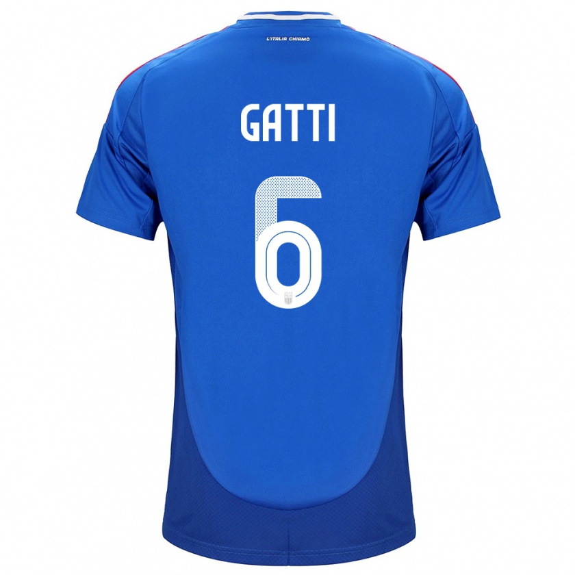 Kandiny Kinder Italien Federico Gatti #6 Blau Heimtrikot Trikot 24-26 T-Shirt