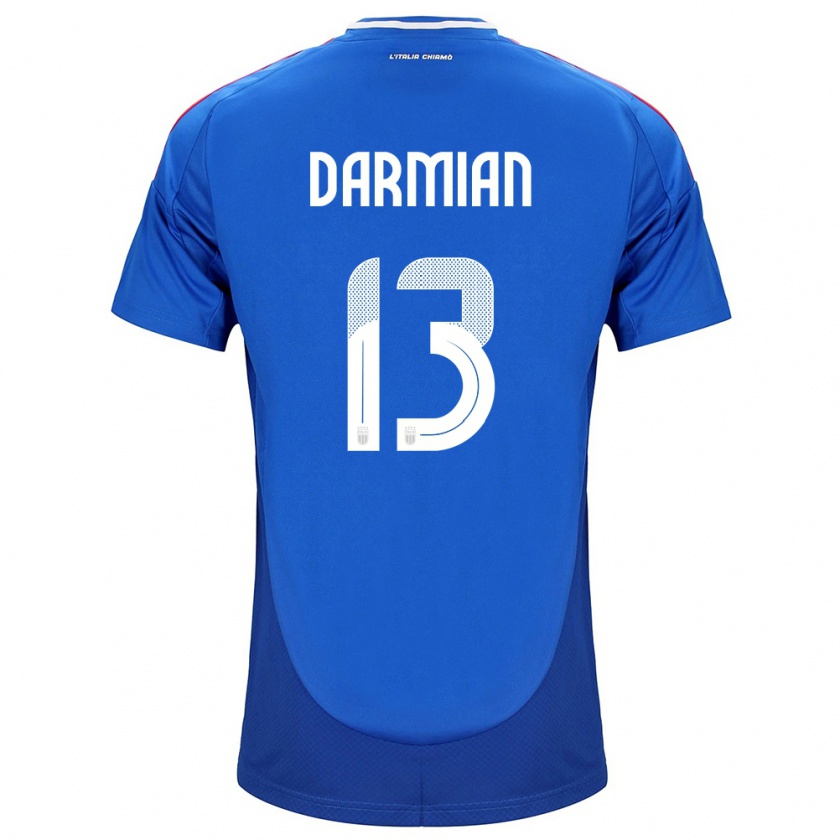 Kandiny Kinder Italien Matteo Darmian #13 Blau Heimtrikot Trikot 24-26 T-Shirt