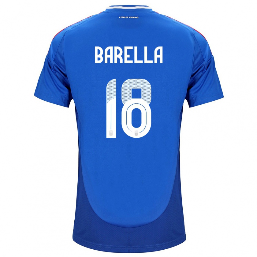 Kandiny Kinder Italien Nicolò Barella #18 Blau Heimtrikot Trikot 24-26 T-Shirt