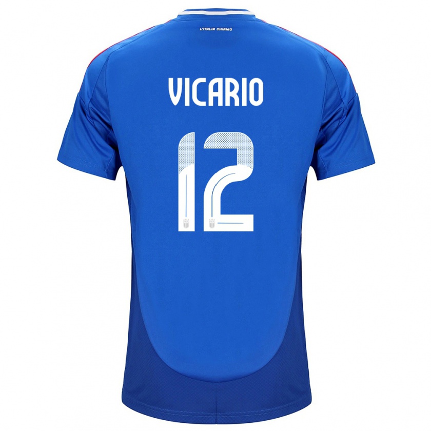 Kandiny Kinder Italien Guglielmo Vicario #12 Blau Heimtrikot Trikot 24-26 T-Shirt