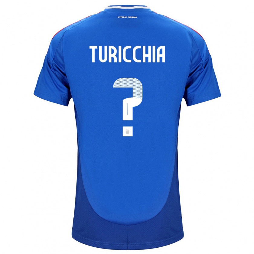 Kandiny Kinder Italien Riccardo Turicchia #0 Blau Heimtrikot Trikot 24-26 T-Shirt