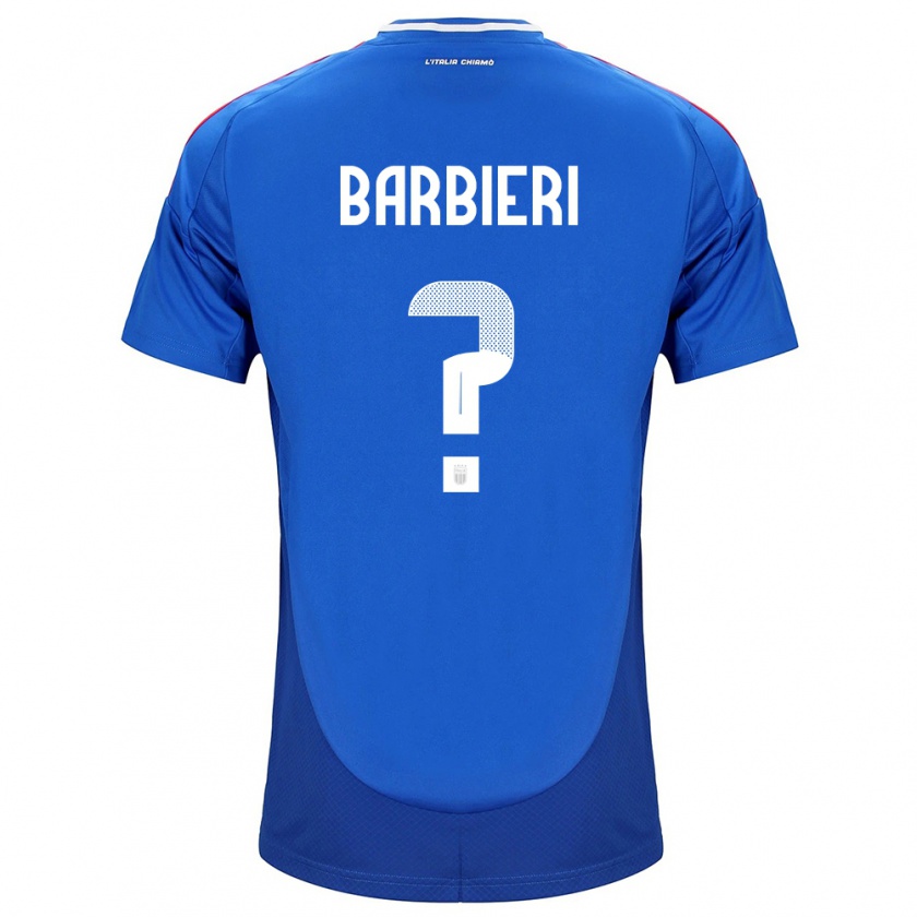 Kandiny Kinder Italien Tommaso Barbieri #0 Blau Heimtrikot Trikot 24-26 T-Shirt