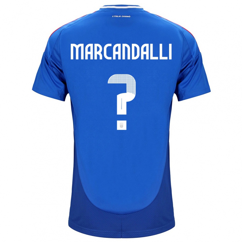 Kandiny Kinder Italien Alessandro Marcandalli #0 Blau Heimtrikot Trikot 24-26 T-Shirt