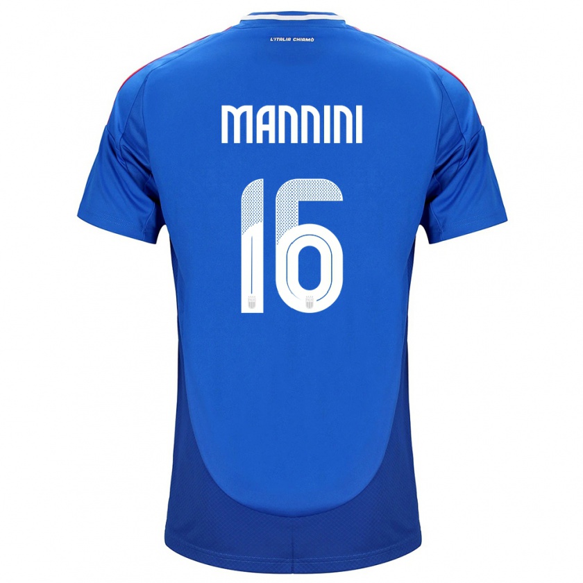 Kandiny Kinder Italien Mattia Mannini #16 Blau Heimtrikot Trikot 24-26 T-Shirt