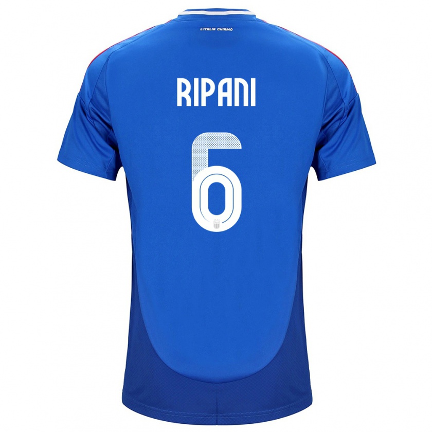 Kandiny Kinder Italien Diego Ripani #6 Blau Heimtrikot Trikot 24-26 T-Shirt