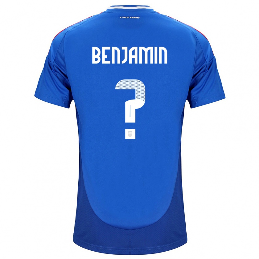 Kandiny Kinder Italien Emanuel Benjamin #0 Blau Heimtrikot Trikot 24-26 T-Shirt