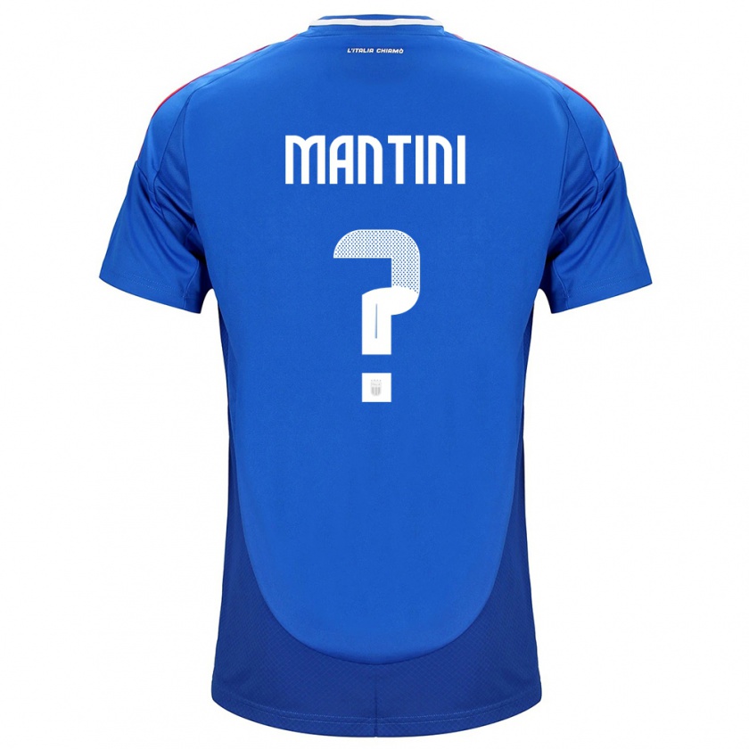 Kandiny Kinder Italien Matteo Mantini #0 Blau Heimtrikot Trikot 24-26 T-Shirt