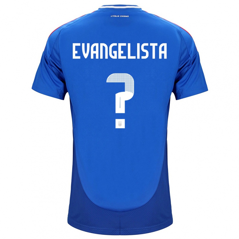 Kandiny Kinder Italien Edoardo Evangelista #0 Blau Heimtrikot Trikot 24-26 T-Shirt