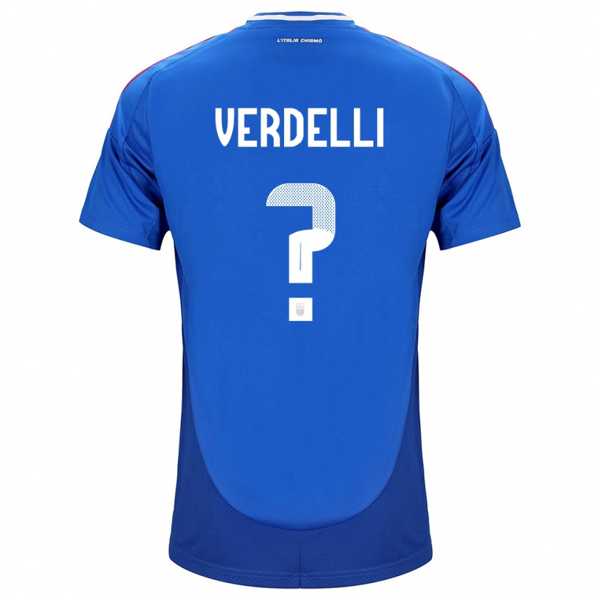 Kandiny Kinder Italien Davide Verdelli #0 Blau Heimtrikot Trikot 24-26 T-Shirt