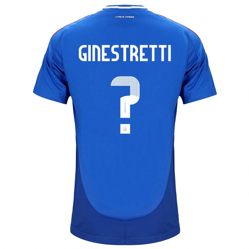 Kandiny Kinder Italien Davide Ginestretti #0 Blau Heimtrikot Trikot 24-26 T-Shirt