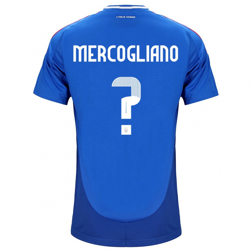 Kandiny Kinder Italien Mattia Mercogliano #0 Blau Heimtrikot Trikot 24-26 T-Shirt