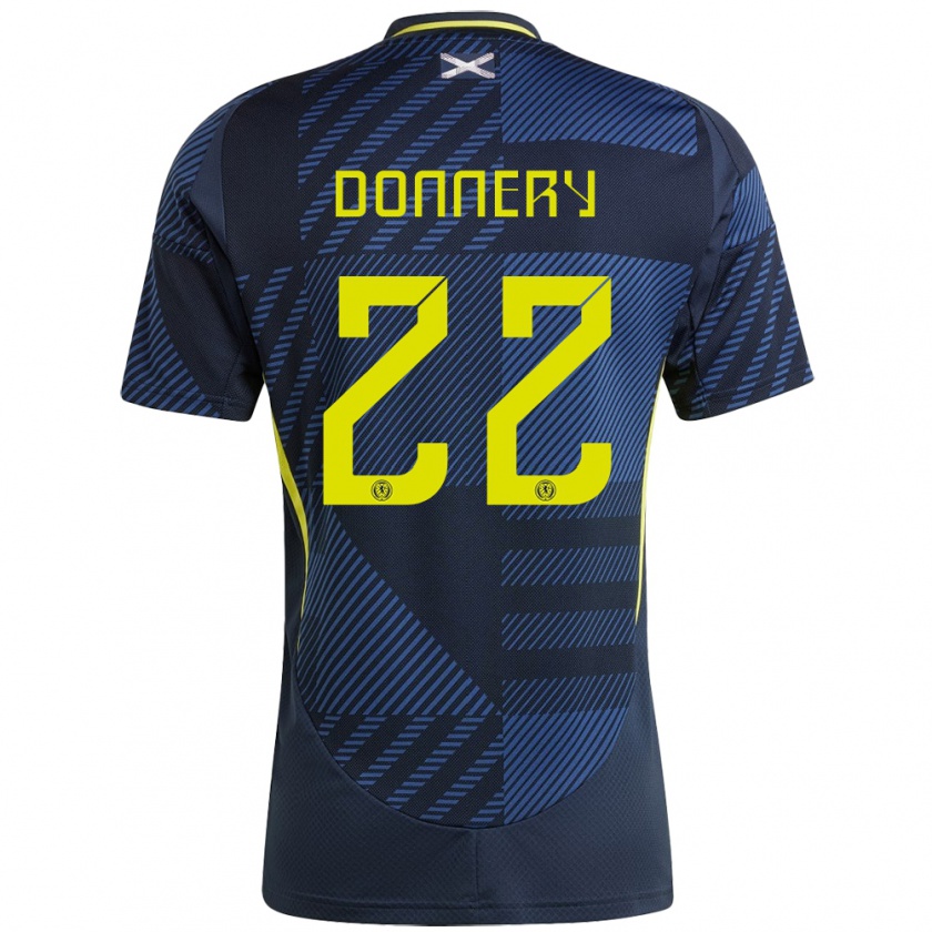 Kandiny Kinder Schottland Julian Donnery #22 Dunkelblau Heimtrikot Trikot 24-26 T-Shirt