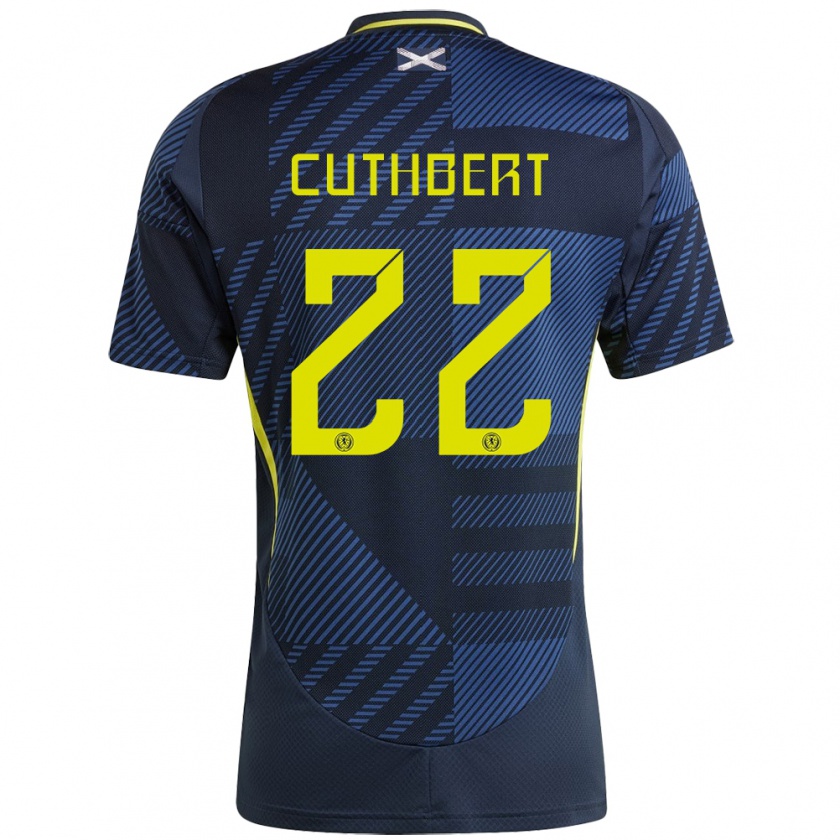 Kandiny Kinder Schottland Erin Cuthbert #22 Dunkelblau Heimtrikot Trikot 24-26 T-Shirt