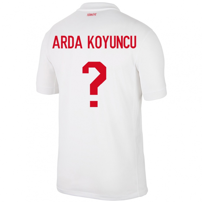 Kandiny Kinder Türkei Efe Arda Koyuncu #0 Weiß Heimtrikot Trikot 24-26 T-Shirt