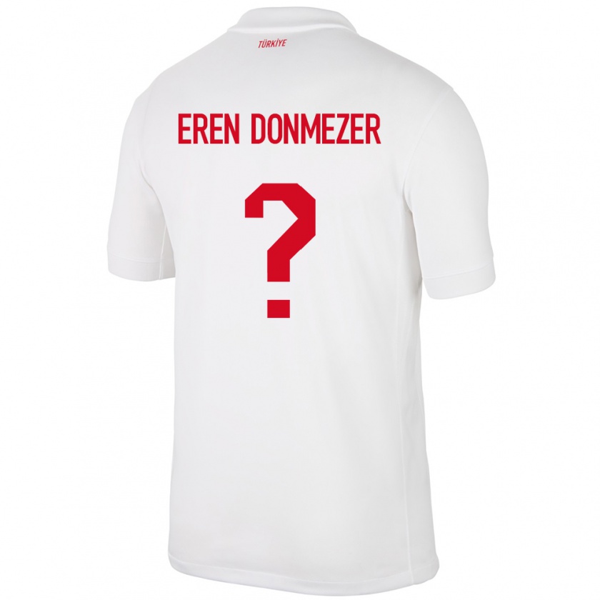 Kandiny Kinder Türkei Deniz Eren Dönmezer #0 Weiß Heimtrikot Trikot 24-26 T-Shirt