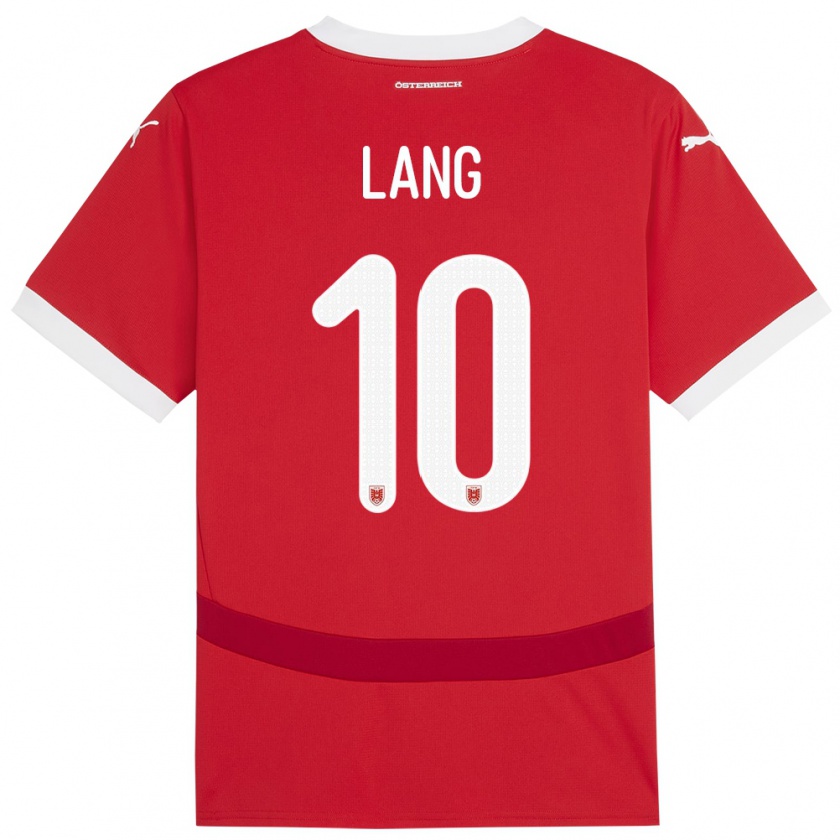 Kandiny Kinder Österreich Christoph Lang #10 Rot Heimtrikot Trikot 24-26 T-Shirt