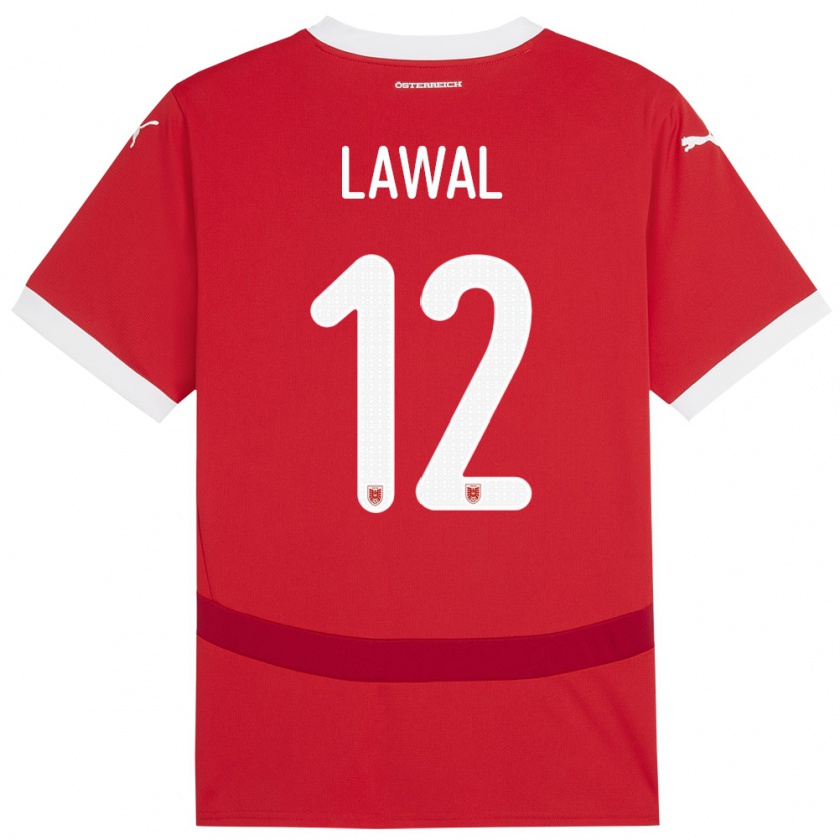 Kandiny Kinder Österreich Tobias Lawal #12 Rot Heimtrikot Trikot 24-26 T-Shirt