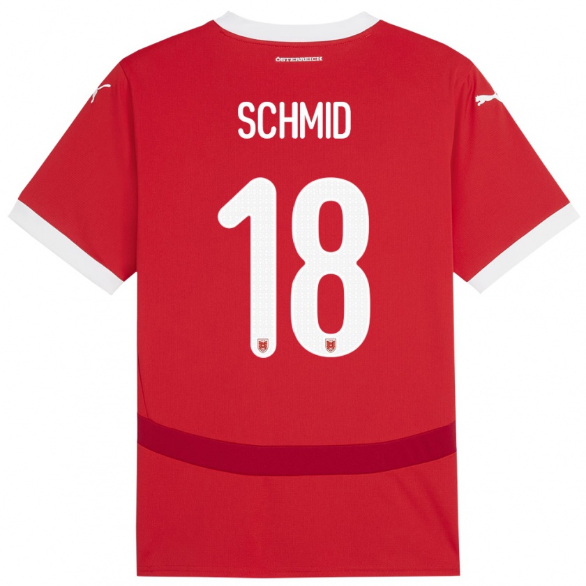 Kandiny Kinder Österreich Romano Schmid #18 Rot Heimtrikot Trikot 24-26 T-Shirt