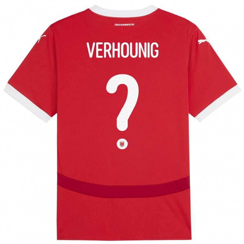 Kandiny Kinder Österreich Phillip Verhounig #0 Rot Heimtrikot Trikot 24-26 T-Shirt