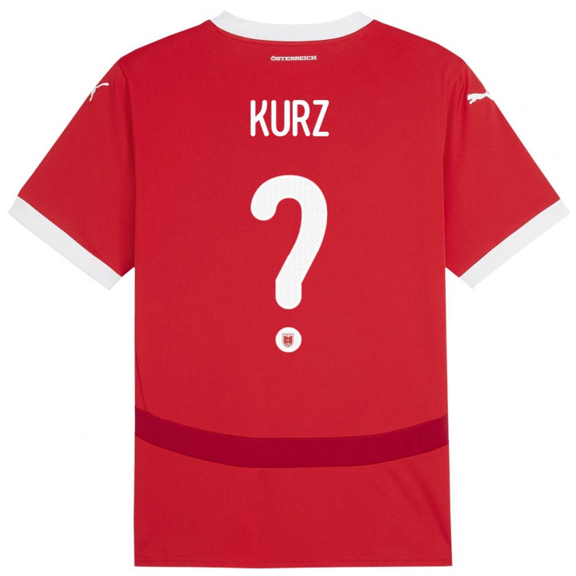 Kandiny Kinder Österreich Marcel Kurz #0 Rot Heimtrikot Trikot 24-26 T-Shirt