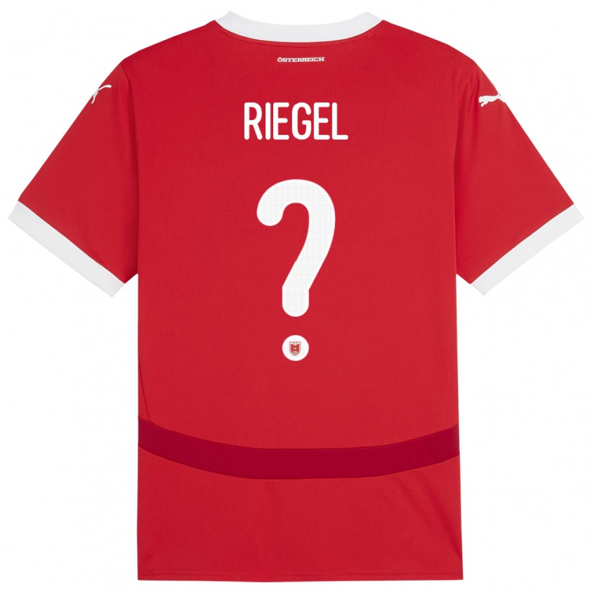 Kandiny Kinder Österreich Adrian Riegel #0 Rot Heimtrikot Trikot 24-26 T-Shirt