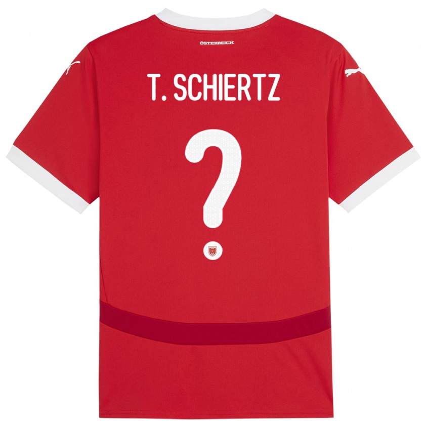 Kandiny Kinder Österreich Tammo Schiertz #0 Rot Heimtrikot Trikot 24-26 T-Shirt