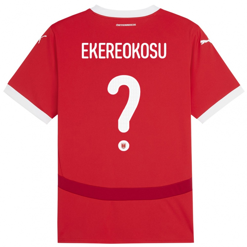 Kandiny Kinder Österreich Tare Ekereokosu #0 Rot Heimtrikot Trikot 24-26 T-Shirt