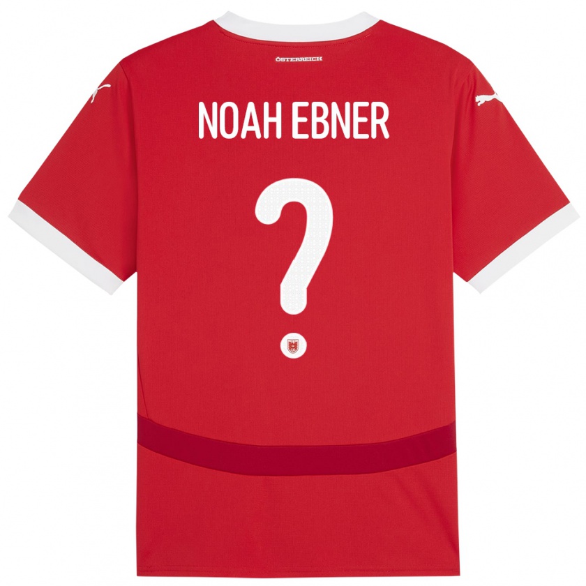 Kandiny Kinder Österreich Noah Ebner #0 Rot Heimtrikot Trikot 24-26 T-Shirt