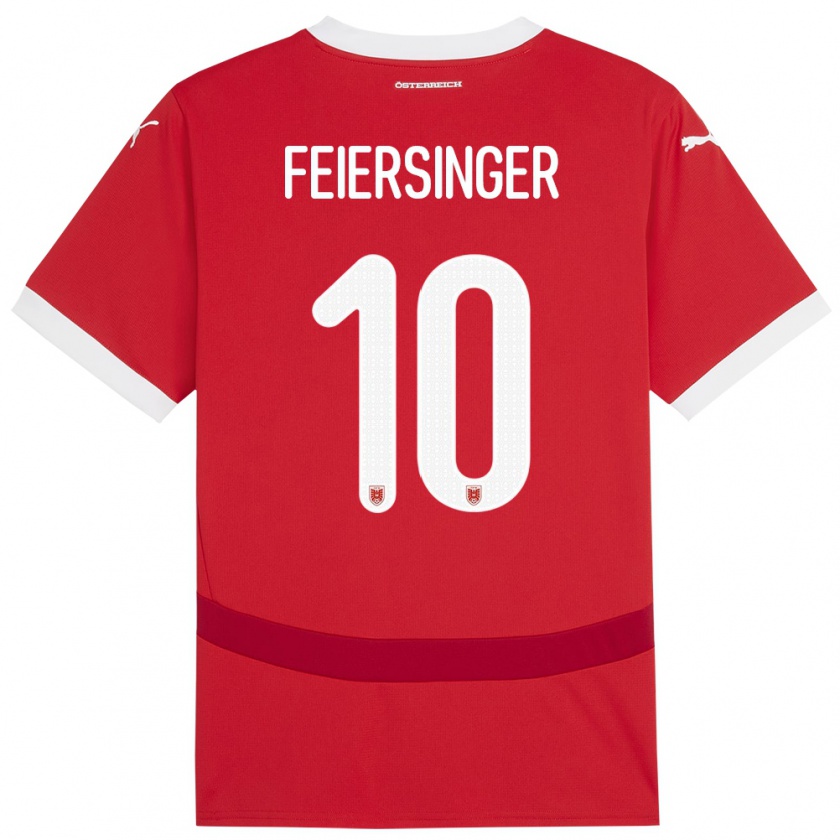 Kandiny Kinder Österreich Laura Feiersinger #10 Rot Heimtrikot Trikot 24-26 T-Shirt