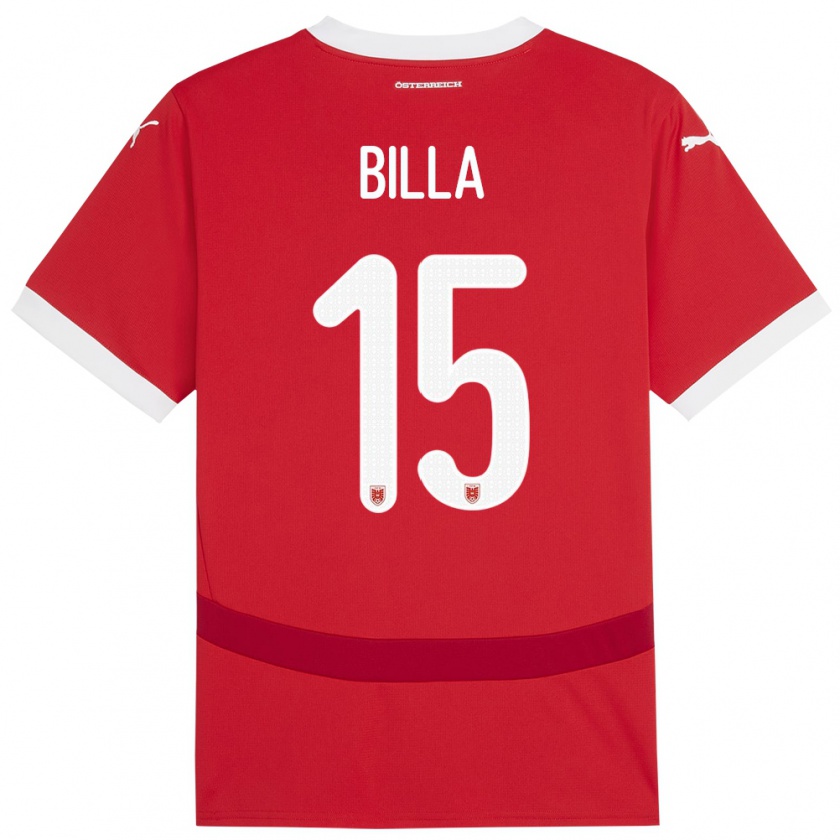 Kandiny Kinder Österreich Nicole Billa #15 Rot Heimtrikot Trikot 24-26 T-Shirt